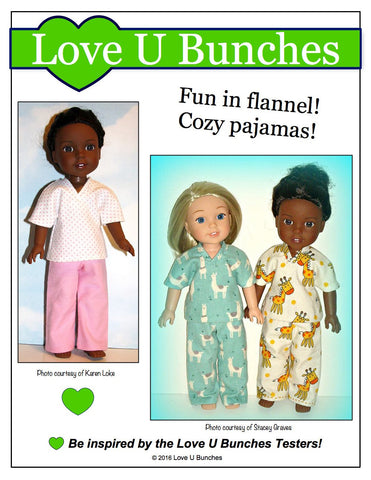 Love U Bunches WellieWishers Scrubs 14.5" Doll Clothes Pattern Pixie Faire