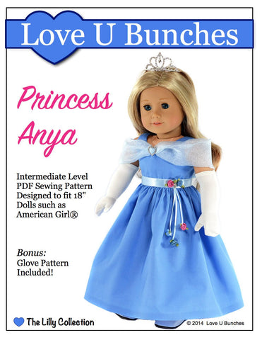 Love U Bunches 18 Inch Modern Princess Anya Dress 18" Doll Clothes Pixie Faire