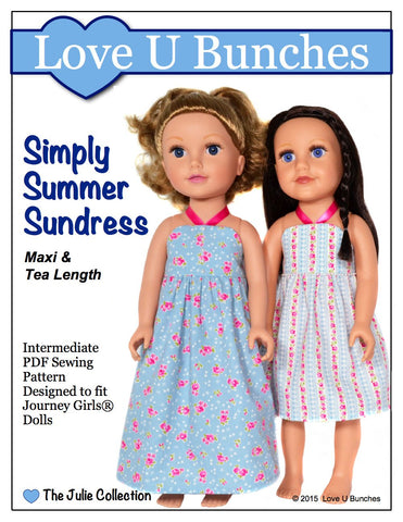 Love U Bunches Journey Girl Simply Summer Sundress Pattern for Journey Girls Dolls Pixie Faire