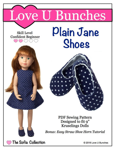 Love U Bunches Kruselings Plain Jane Shoe Pattern for Kruselings Dolls Pixie Faire