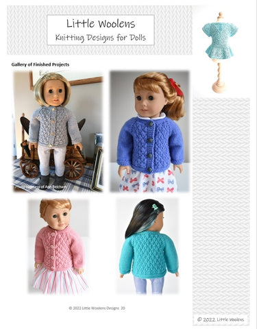 Little Woolens Designs Knitting Aspen Heights Quilted Jacket 18" Doll Clothes Knitting Pattern Pixie Faire