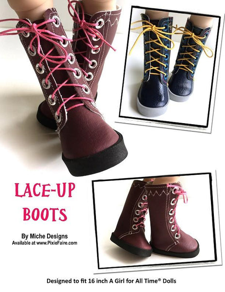 Miche Designs Lace Up Boots Doll Clothes Pattern 16 inch A Girl For All Time Dolls