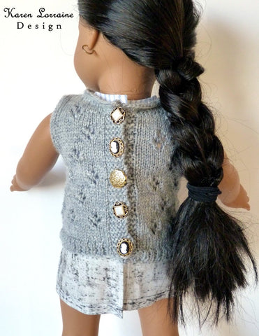 Karen Lorraine Design Knitting Lace Vest Knitting Pattern For 18" Dolls Pixie Faire