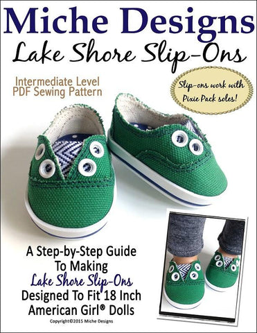 Miche Designs Shoes Lake Shore Slip-Ons 18" Doll Shoes Pixie Faire