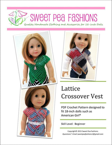 Sweet Pea Fashions Crochet Lattice Crossover Vest Crochet Pattern Pixie Faire