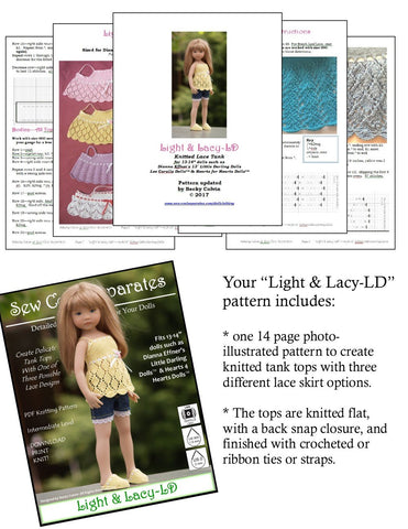 Sew Cool Separates Little Darling Light & Lacy Knitting Pattern for Little Darling Dolls Pixie Faire