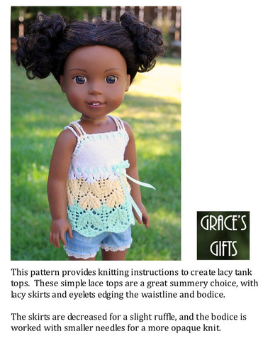Grace's Gifts WellieWishers Light & Lacy 14.5" Doll Knitting Pattern Pixie Faire