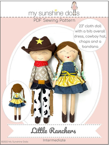 My Sunshine Dolls Cloth doll Little Ranchers Cloth Doll Pattern Pixie Faire