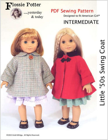 Flossie Potter 18 Inch Historical Little '50s Swing Coat 18" Doll Clothes Pixie Faire