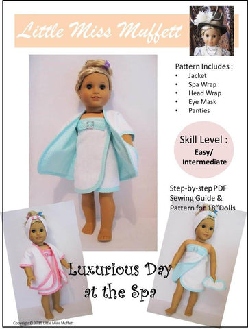 Little Miss Muffett 18 Inch Modern Luxurious Day at the Spa 18" Doll Clothes Pixie Faire