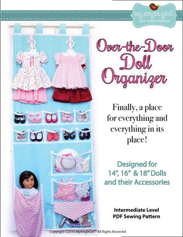 My Angie Girl 18 Inch Modern Over-the-Door Doll Organizer 18" Doll Accessories Pixie Faire