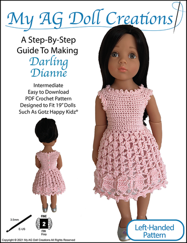My AG Doll Creations Gotz 19" Darling Dianne Dress Doll Crochet Pattern for 19" Gotz® Dolls Pixie Faire