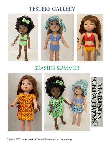 Marinda Creations Knitting Seaside Summer 14-14.5" Doll Clothes Knitting Pattern Pixie Faire