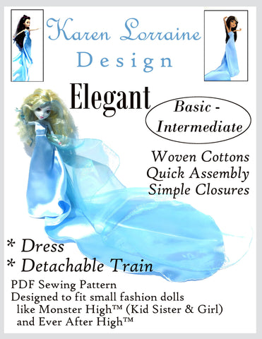 Karen Lorraine Design Monster High Elegant Pattern for Monster High Dolls Pixie Faire