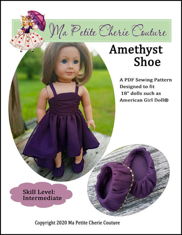 Mon Petite Cherie Couture Shoes Amethyst Shoe 18" Doll Shoes Pixie Faire