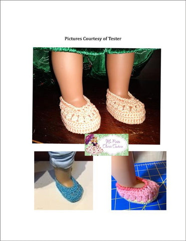 Mon Petite Cherie Couture Crochet Ophelia Shoes 18" Doll Crochet Pattern Pixie Faire