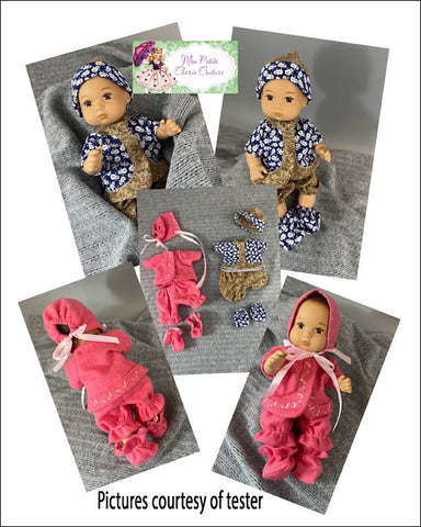 Mon Petite Cherie Couture Serene Layette 8" Baby Doll Clothes Pattern Pixie Faire