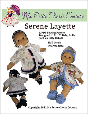 Mon Petite Cherie Couture Bitty Baby/Twin Serene Layette 15" Baby Doll Clothes Pixie Faire