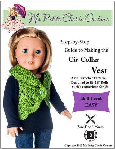 Mon Petite Cherie Couture Crochet Cir-Collar Vest Crochet Pattern Pixie Faire
