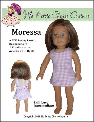 Mon Petite Cherie Couture 18 Inch Modern Moressa Swimsuit 18" Doll Clothes Pattern Pixie Faire