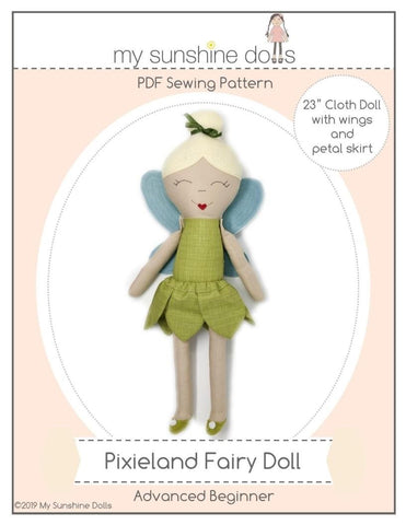 My Sunshine Dolls Cloth doll Pixieland Fairy 23" Cloth Doll Pattern Pixie Faire