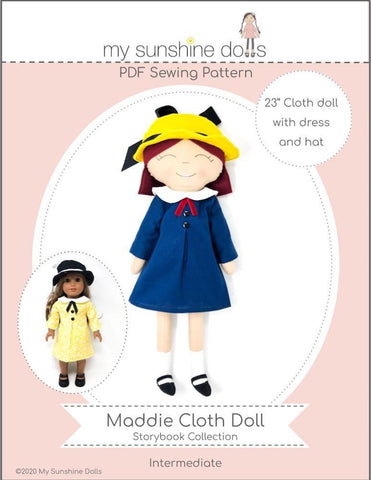 My Sunshine Dolls Cloth doll Maddie Doll 23" Cloth Doll Pattern Pixie Faire