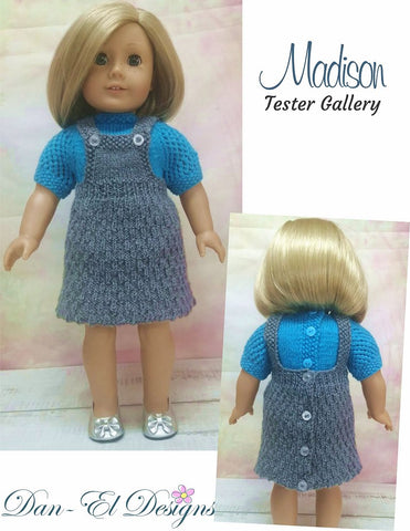 Dan-El Designs Knitting Madison Skirt & Top 18 inch Doll Knitting Pattern Pixie Faire