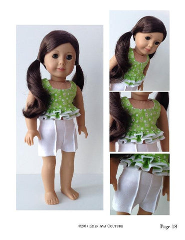 Eden Ava 18 Inch Historical 1960's Make It Stop Beach Outfit 18" Doll Clothes Pattern Pixie Faire
