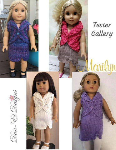 Dan-El Designs Knitting Marilyn Knitted Outfit 18 inch Doll Knitting Pattern Pixie Faire
