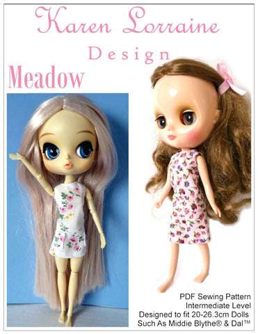 Karen Lorraine Design Blythe/Pullip Meadow Dress for Middie Blythe and Pullip Dal Dolls Pixie Faire