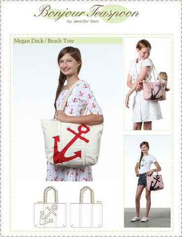 Bonjour Teaspoon Girls Megan Deck Beach Tote Pattern For Girls Pixie Faire