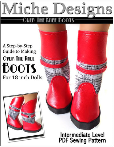 Miche Designs Shoes Over The Knee Boots 18" Doll Boots Pixie Faire
