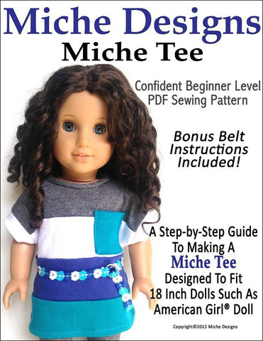 Miche Designs 18 Inch Modern Miche Tee 18" Doll Clothes Pattern Pixie Faire