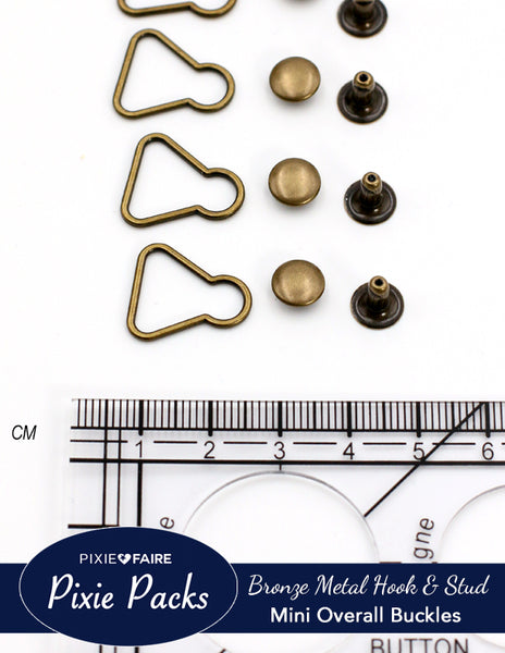 B159 Bronze/Gold/Silver/Dark Gun Color 13.5×15mm Mini Overall Buckles – i  Sew For Doll