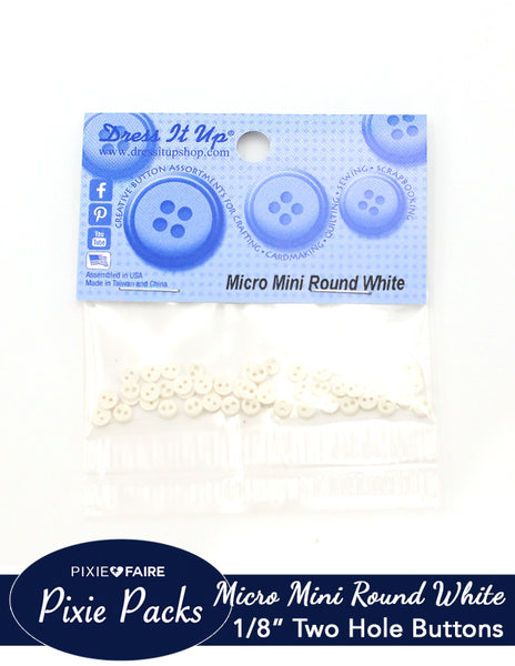 dress it up micro mini buttons Dress It Up Micro Mini White Buttons 1/8
