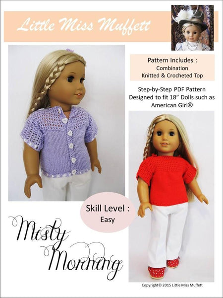 Little Miss Muffett Misty Morning Doll Clothes Pattern 18 inch American Girl Dolls
