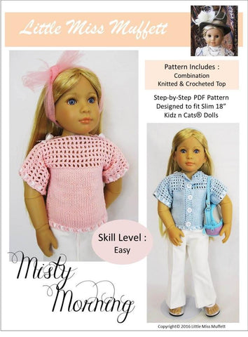 Little Miss Muffett Kidz n Cats Misty Morning Knitting and Crochet Pattern for Kidz N Cats Dolls Pixie Faire