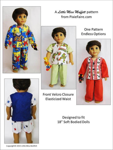 Little Miss Muffett 18 Inch Boy Doll Mr. Sandman 18" Doll Clothes Pattern Pixie Faire