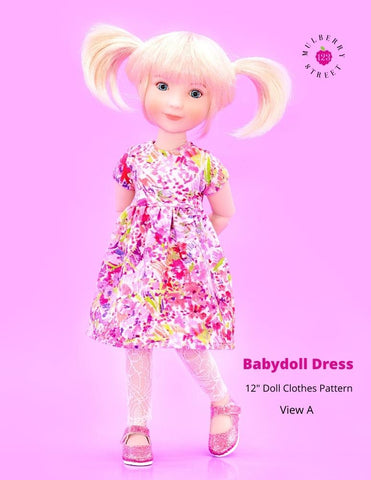 123 Mulberry Street Siblies Babydoll Dress Pattern For 12" Siblies Dolls Pixie Faire
