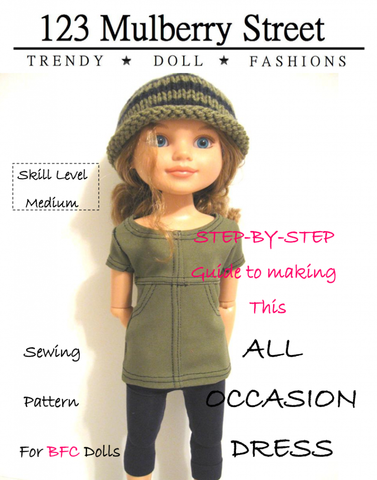 123 Mulberry Street BFC Ink All Occasion Dress Pattern for BFC Ink Dolls Pixie Faire