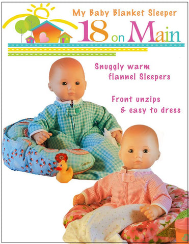 18 On Main Bitty Baby/Twin My Baby Blanket Sleeper 15" Baby Doll Clothes Pattern Pixie Faire