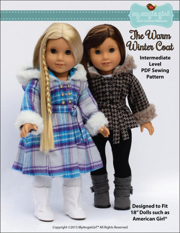 My Angie Girl 18 Inch Modern The Warm Winter Coat  18" Doll Clothes Pixie Faire