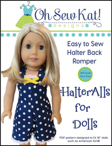 Oh Sew Kat 18 Inch Modern HalterAlls for Dolls 18" Doll Clothes Pixie Faire