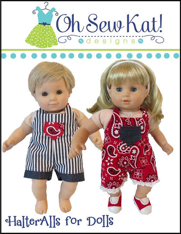 Oh Sew Kat Bitty Baby/Twin HalterAlls for Dolls 15" Baby Doll Clothes Pixie Faire
