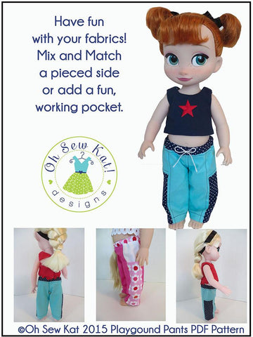 Oh Sew Kat Disney Animator Playground Pants for Disney Animator Dolls Pixie Faire