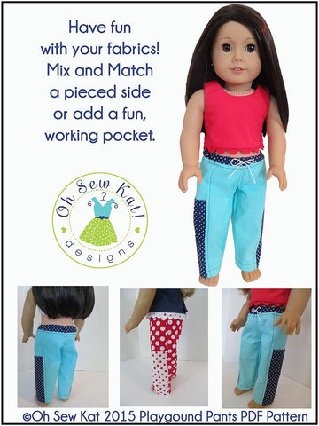 Oh Sew Kat 18 Inch Modern Playground Pants 18" Doll Clothes Pixie Faire