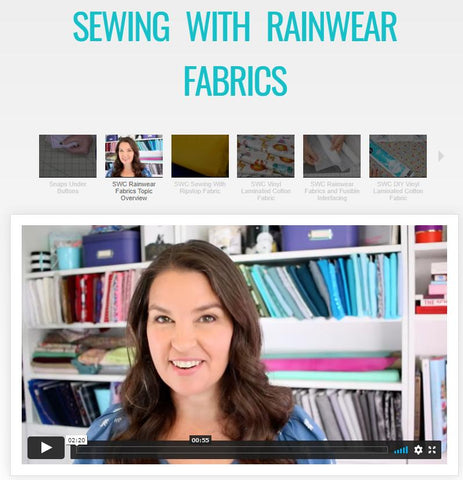 SWC Classes Sewing With Rainwear Fabrics Pepper Hill Sew Along and Video Course Pixie Faire