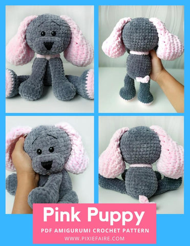 Plushico Amigurumi Pink Puppy Amigurumi Crochet Pattern Pixie Faire
