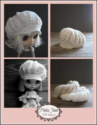 Pinku Jane Blythe/Pullip Newsie Cap Crochet Pattern For 12" Blythe Dolls Pixie Faire