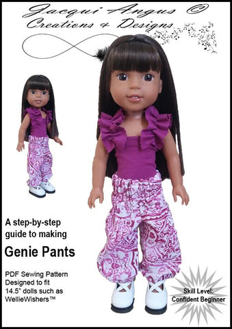 Jacqui Angus Creations & Designs WellieWishers Genie Pants 14.5" Doll Clothes Pattern Pixie Faire